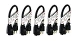 C&E 5 PCS 16AWG Power Extension Cord Cable Black 1 Feet CNE592527 [並行輸入品]