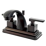 Kingston Brass KS4645QLL Executive 4-Inch Twin Lever Handle Centerset Lavatory Faucet, Oil Rubbed Br