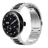[ToVioc] 金属ベルト Google Pixel Watch 4 45 mm/3 45 mm 対応 ステンレスバンド スマートウォッチバンド 防錆 時計バンド 調節可能 男女兼用 交換ベルト サイズ調整工具付き Google Pixel Watch 4/3 対応 (シルバー/ブラック)