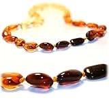 Certified Baltic Amber Teething Necklace for Baby (Rainbow bean) - Anti-inflammatory by The Art of C