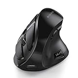Ergonomic Mouse, Wireless Vertical Mouse - Rechargeable Optical Mice for Multi-Purpose (Bluetooth 5.0 + Bluetooth 3.0 + USB Connection) Compatible Apple Mac and Windows Computers - Black