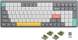 nuphy Air96 V2 メカニカルキーボード 60%ロープロファイル ワイヤレスキーボード Bluetooth 5.0、2.4GHzレシーバー、有線接続(USB-C)、QMK/VIA対応、Mac/Windows/Linux OS対応、技適認証済み (グレー, Gateron Moss)