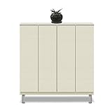 下駄箱 シューズボックス 完成品 幅100cm ロータイプ 木製 モダン風 国産品 日本製 (ホワイト（白木目）)