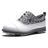 FootJoy Women's Premiere Series Golf Shoe, White/Leopard, 7