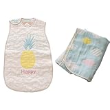 【セット買い】 サンデシカ スリーパー ふわふわ6重ガーゼスリーパー Mサイズ トロピカルパイン + ６重ガーゼケット