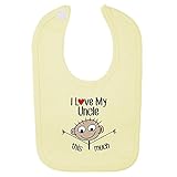 (フロソ) FLOSO 赤ちゃん・ベビー用 I Love My Uncle This Much(このぐらいおじちゃんが好き)プリント ベルクロビブ スタイ (ワンサイズ) (レモン)