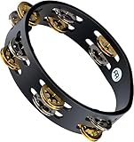 MEINL Percussion マイネル タンバリン Compact Wood Tambourine Nickel Plated Steel/Solid Brass Jingles 2rows CTA2M-BK 【国内正規品】