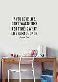 If You Love Lifeブルース・リーQuote壁ステッカービニールレタリングMotivational Saying Decal Kung FuマスターMartial Arts Inspira