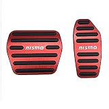 BOYOUS【最新型】日産 NISMO(ニスモ) 専用設計 高品質 アルミ ペダル 工具不要 ブレーキ アクセル カバー 適合多数セレナ C27系 エクストレイル T32 デイズ B40系 ルークス B40系 キックス e-POWER P15系 新型ノート E13系 e-POWER 防キズ 防汚れ 滑り止め 2点セット（レッド）