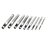 uxcell　穴あけポンチ パンチ　穴あけ 　皮ポンチ　レザー作業　カッターツール　スチール　9本入り 2.5mm-10mm