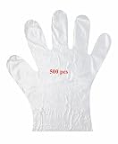 500pcs Eco-friendly Plastic Disposable Gloves for Cooking, Cleaning, Kitchen Food Handling