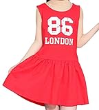 Plus Nao(プラスナオ) ミニワンピース フレアワンピース ノースリーブワンピース 子供服 女の子 女児 小学生 キッズ KIDS ジュニア ナンバ レッド 120