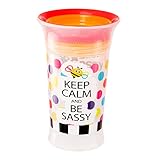 Sassy Spoutless Slogan Grow Up Cup, Keep Calm and Be-Sassy, 9 Ounce by Sassy