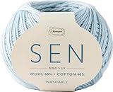 オリムパス 製絲 手編み 毛糸 中細 自然のつむぎ シリーズ SEN COL. 305 パウダーブルー 系 約 40g 156ｍ