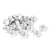 uxcell　六角ナット　炭素鋼素材　M12x1.25x5mm　メスネジ　シルバートーン　20枚入り