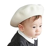 （UN ANANAS） 可愛いベビー 子供 ウール ベレー帽 赤ちゃん キッズ ハット ドームキャップ つぼみ帽子 ウール帽 （ホワイト）