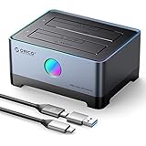 ORICO HDDスタンド RGB USB 3.1 to SATA HDDドッキングステーション アルミ合金製 外付け HDDケース 2.5/3.5インチ HDD SDD用 10Gbps データ転送 タイプC/タイプA2IN1ケーブル 36TB対応 5528C3