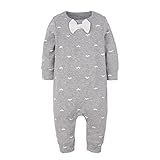 (ベビーゴー)babygo ベビー服 子供服 ママもおそろいの服 赤ちゃん 長袖 ロンパース 新生児 カバーオール グレー 18