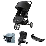 【セット買い】baby jogger(ベビージョガー) 3輪ベビーカー city mini (シティミニ) ブラック/グレイ BK+純正アクセサリー3点(ハンドルバー収納ポケット/レインカバー/チャイ