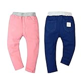 (ネイビー/80cm)ベビー服 女の子 ロング パンツ ボトム 裏起毛 スゴのび ストレッチ 無地 ウエストゴム 女児 ベビー