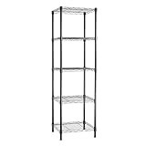 Amazonベーシック 5段スリムスチールラック 棚 メタルラック キッチンラック 耐荷重340kg 幅41cm x 奥行41cm x 高さ137cm ブラック