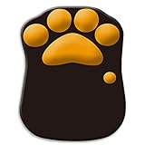 Percy’s Caravan 肉球 マウスパッド ねこきゅう 猫 ネコ クッション シリコン 滑り止め仕様 (ブラック＋オレンジ)