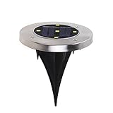 SIKIWIND ソーラーチャージライト 埋め込ライト 5LED 防水IP65 充電電池内蔵 防塵 ガーデン 庭 屋外用 全2色 (昼白色)