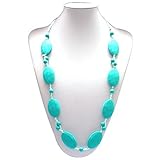 Lil' Jumbl Baby Teething Necklace | Organic Food Grade Silicone | BPA-Free (Turquoise) [並行輸入品]