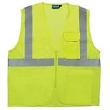 ERB 61876 S169 ANSI Class 2 Mesh Surveyor's Vest with Zipper Lime Green 2X-Large [並行輸入品]