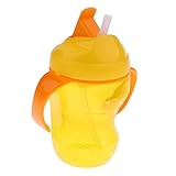 Blesiya 赤ちゃん　ドリンク　ストロー　カップ　260ml 　滑り止め　無味　漏れなし　全4色　 - 黄