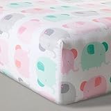 Fitted Crib Sheet Elephant Parade - Cloud Island - Pink [並行輸入品]