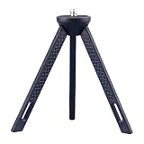 MHADBKH 万能三脚スタンド、ブラック、ABS、1/4-20ネジマウント、折りたたみ4.17インチ、最大高さ10.6cm、耐荷重5kg、カメラ、LEDランプ、プロジェクター、デスクトップでの使用に対応