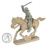 Civil War Charging Cavalry Plastic Army Men: GRAY Set of 6 54mm Figures and 6 Horses - 1:32 scale [並