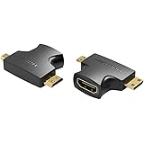 VENTION ミニHDMI マイクロHDMI HDMI 変換アダプタ Mini Micro 2in1 超小型 1080P/60Hz (ミニHDMIとマイクロHDMI から HDMI) / AGFB0