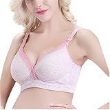 YING LAN　産前　産後　妊婦　妊婦用　コットン　インナーマタニティー　授乳用　授乳　ブラジャー　下着　ノンワイヤー　綿　マタニティー　ブラ　柔らか　ナイト ブラ　ピンクと白