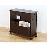 ソファーサイドワゴン キャスター付き 木製 幅60cm×奥行35.5cm 〔完成品〕