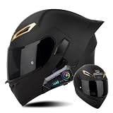 MOTOBOSS バイクヘルメット フルフェイスヘルメット ブルートゥース付き システムヘルメット フリップアップ メンズ レディース 四季対応 オートバイジェット ダブルシールド大きいサイズ 洗える裏地 日焼け止め UVプロテクション Bluetooth 耐衝撃 DOT認定 防風雨 通勤 通学 (XXL,B06)