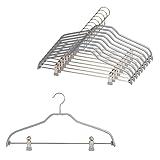 マワ ドイツのすべらない ハンガー クリップ付 シルエット 41FK 10本組 シルバー