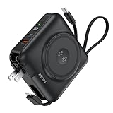 Philips モバイルバッテリー コンセント一体型 15000mAh MagSafe AWatch対応 PD45W 急速充電 ケーブル内蔵 PSE認証済 DLP4351CB