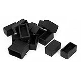 uxcell　脚ピタキャップ　椅子脚カバー　足パッド　床のプロテクター　長方形　ブラック　ゴム　15個 25mmx50mm