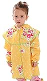レインコート 子供 レディース レインポンチョ レインウエア 花柄 オシャレ 可愛い イエロー M