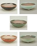 いよじ園 【盆栽鉢】 小石原焼/3寸足付丸鉢（ミニ）5色セット 【高さ：2.8cm 径：8.8cm】【ミニ鉢～小鉢】