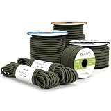 Brotree バンジーコード ショックコード 丸ゴム紐 3mm 高弾力ゴムロープ 30M ストレッチコード ゴムバンド リペアコード テントポール補修 軽トラック 荷物固定 カヤック ターポリン カーゴネット アウトドア DIY用-アーミーグリーン