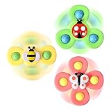 ハンドスピナー 赤ちゃん お風呂 おもちゃ 水遊び 人気 可愛いプリント ベビー お風呂 玩具 吸盤付き 3点セット (ミツバチ+チョウ+テントウムシ)