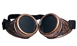 スチームパンクアンティーク真鍮、銅シルバーサイバーゴーグル溶接ゴスコスプレヴィンテージビクトリア朝 (銅)