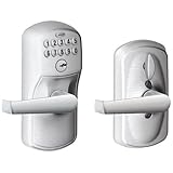 Schlage FE595 V PLY 626 ELA Plymouth Keypad Entry with Flex-Lock and Elan Style Levers, Brushed Chro