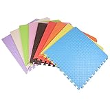 jiazugoカーペットヨガマットテコンドー訓練プラスチックマットシリーズカラーピンクきゅう、く多く靑い色のオプションはち60x60x1.2cm (ベージュ)