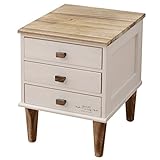 山善(YAMAZEN) 天然木リビングチェスト 3段 完成品 ホワイトウォッシュ LMC-3(WW)