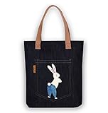 手提げバッグ かわいい 高校生 帆布 デニムシンプルショルダー バッグ 通学 (Ｅタイプ)