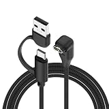 CYBRIDGE ガーミン 充電ケーブル 2in1 USB-C/USB-A garmin 充電ケーブル 1m 編み込み 充電コード ガーミン 充電器 Forerunner 245 945 Instinct 2 2S Vivosmart 5 Fenix 8 7 7S 7X 6 6S 6X 5 5Sなど スマートウォッチ対応 (2-IN-1 USB A+C L字型充電ケ一プル)